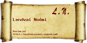 Lendvai Noémi névjegykártya